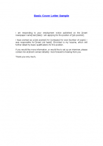 basic cover letter basic cover letter sample 1