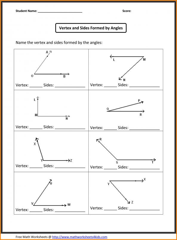 Basic Geometry Terms Worksheet
