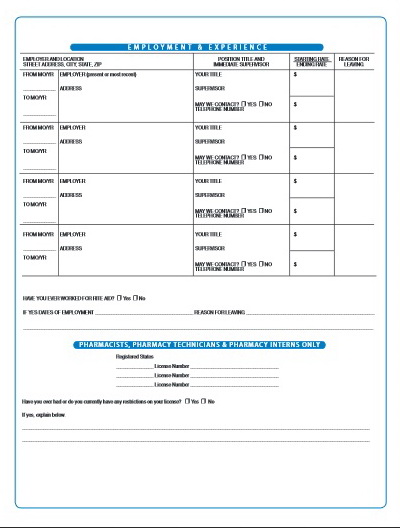 basic job application form