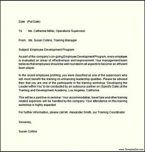 basic letter format job offer letter for training