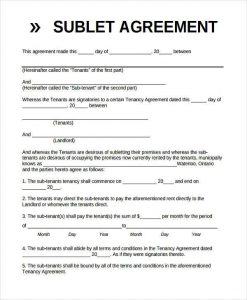 basic non disclosure agreement basic sublet agreement form