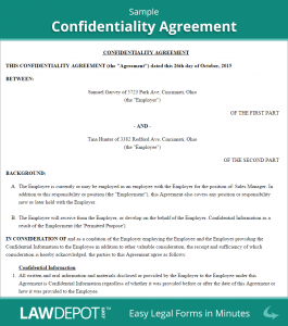 basic non disclosure agreement sample confidentiality agreement