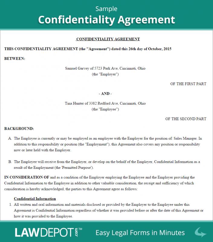 basic non disclosure agreement