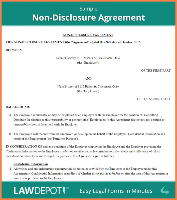 basic non disclosure agreement