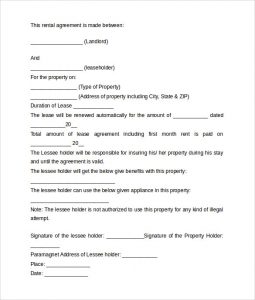 basic rental agreement basic rental agreement