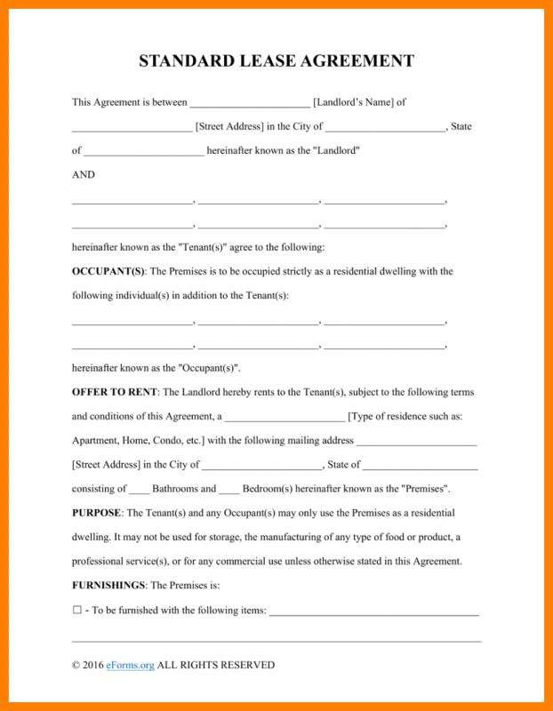Printable One Page Rental Agreement Printable World Holiday