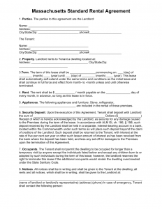 basic rental agreement fillable agreement templates perfect sample of massachusetts standard rental agreement with points of fillable information