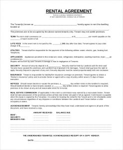 basic rental agreement or residential lease simple rental agreement format