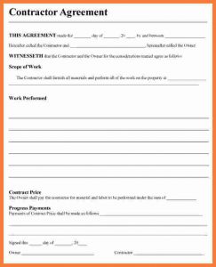 basic rental agreement pdf contractor contract template contractor agreement