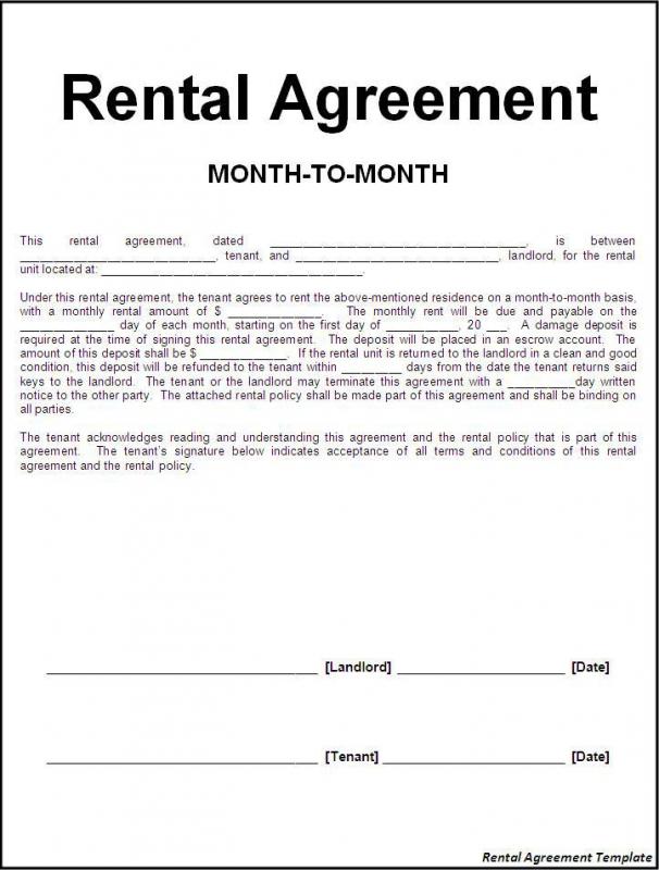 basic rental agreement template