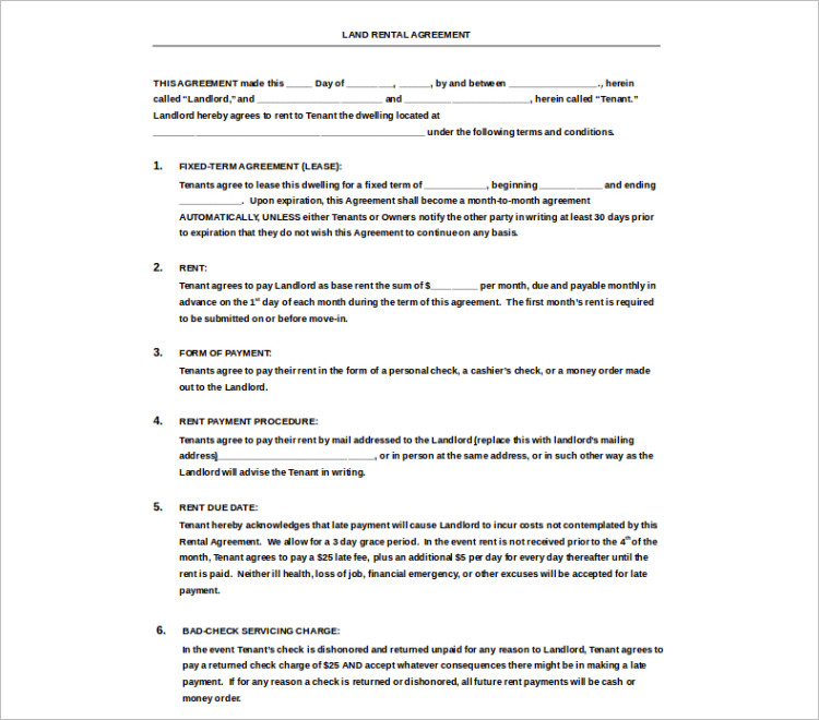 Basic Rental Agreement Word Document | Template Business