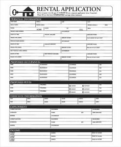 basic rental application house rental application form