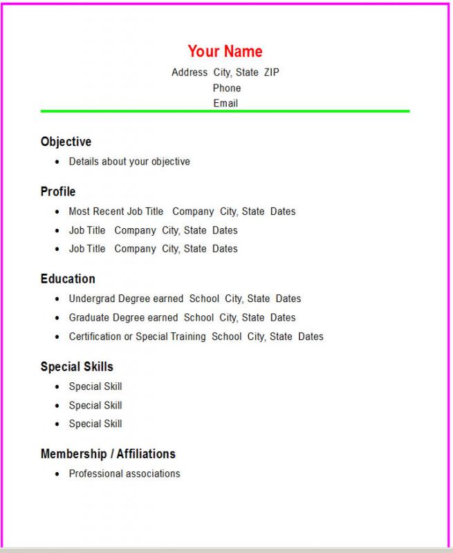 basic resume examples