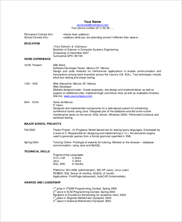 basic resume examples