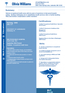 basic resume sample occupational health nurse resume