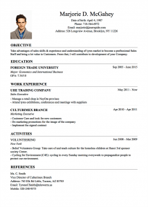 basic resume sample classic