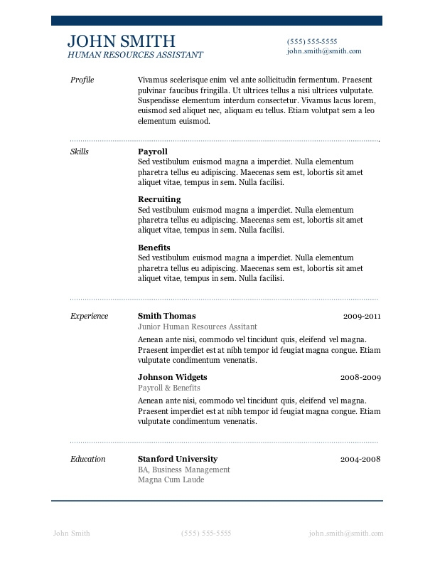 basic student resume templates