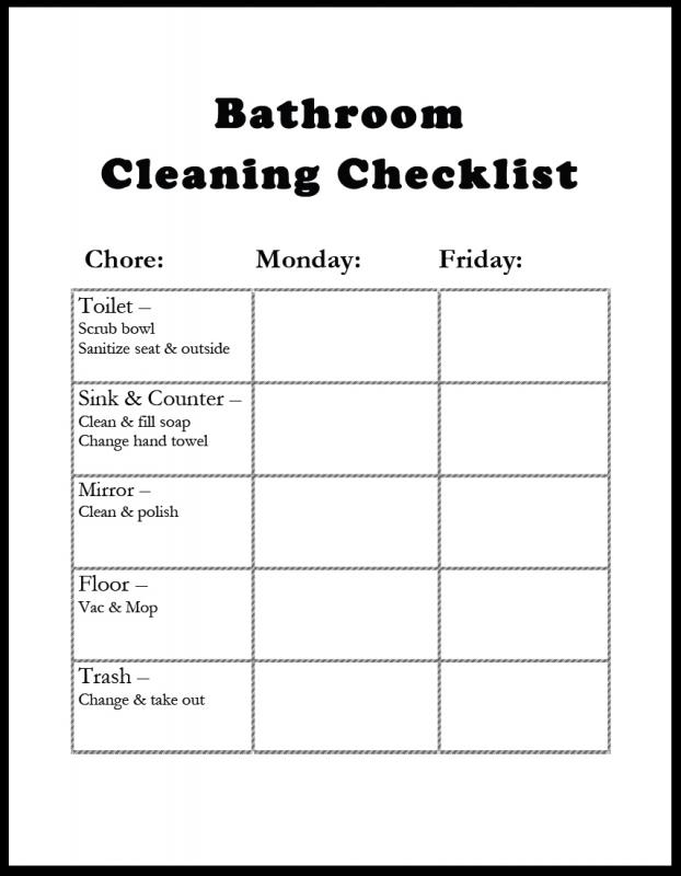 bathroom cleaning schedule