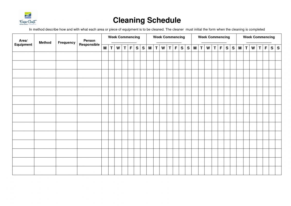 bathroom cleaning schedule