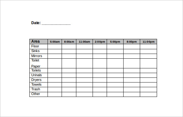 bathroom cleaning schedule