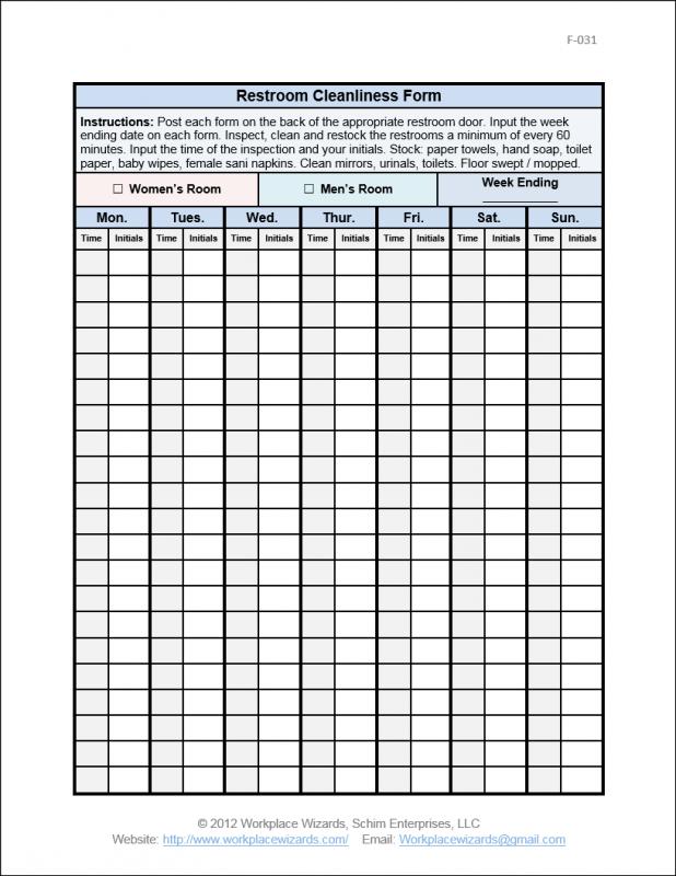 bathroom cleaning schedule