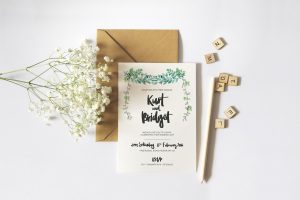 beach wedding invitation hand drawn lettering wedding invite mockup