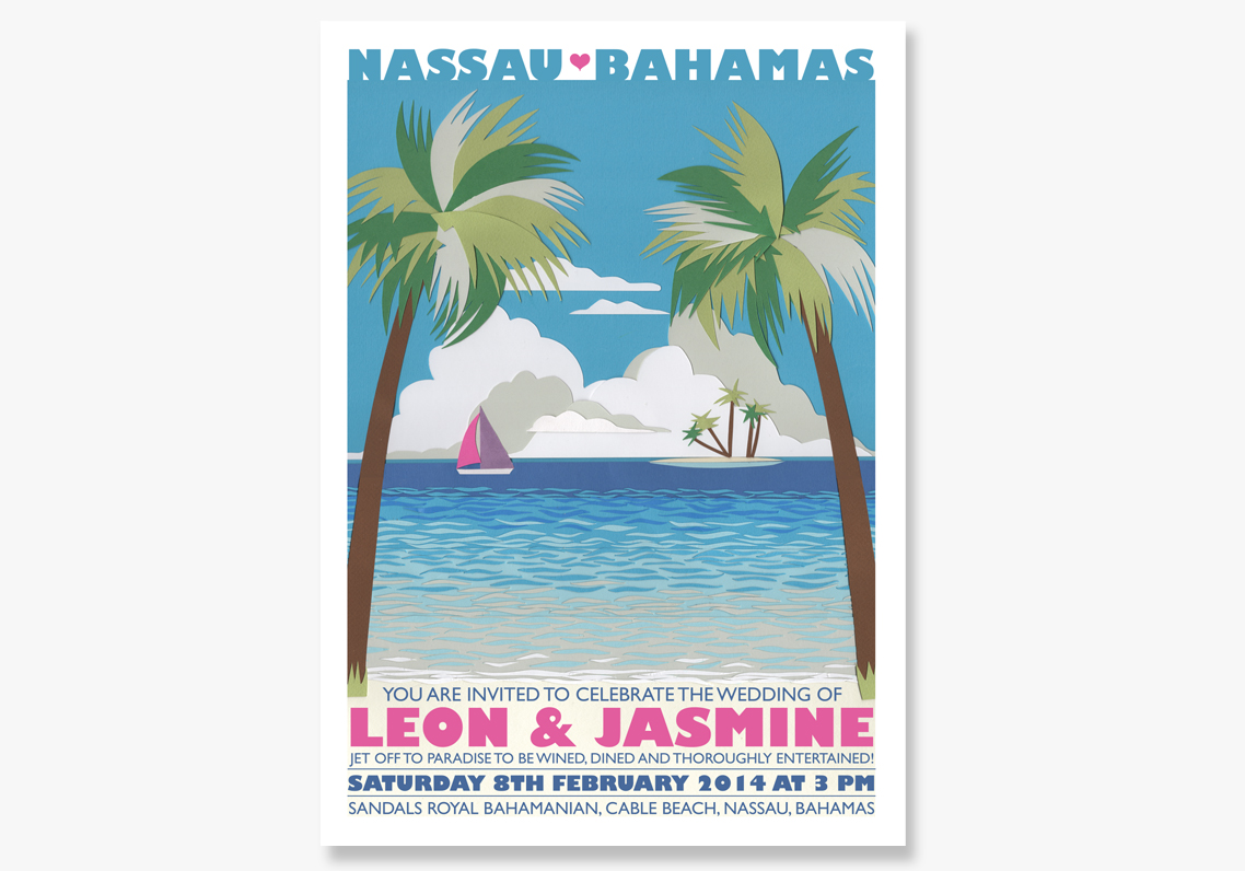 beach wedding invitation