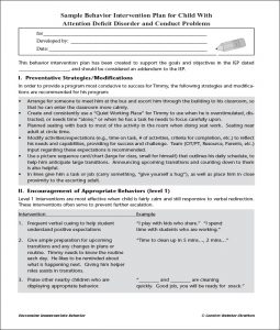 behavior intervention plan template behavior intervention plan examples