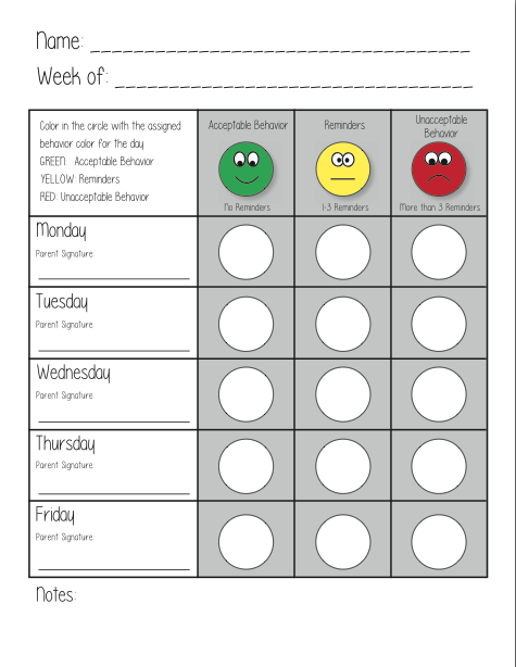 Behavior Tracking Sheet Template Business