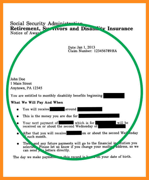 Social Security Award Letter Example Great Professionally Designed