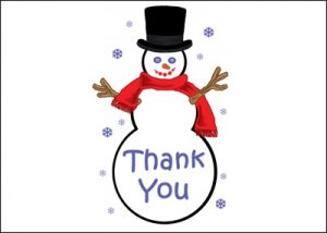 bereavement thank you ty ch snowman thank you cards