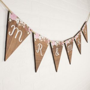 best love letter for him personalised wedding bunting wood floral mlm x