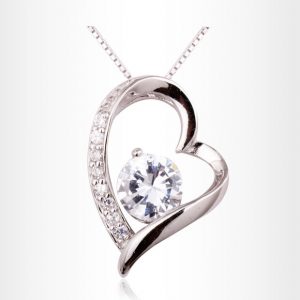 best love letter for him women s love heart sterling silver gold plated cz pendant necklace