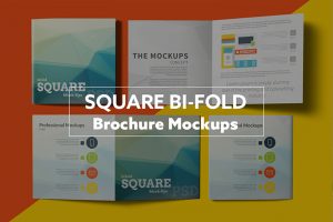 bi fold brochure square bi fold brochure mockups