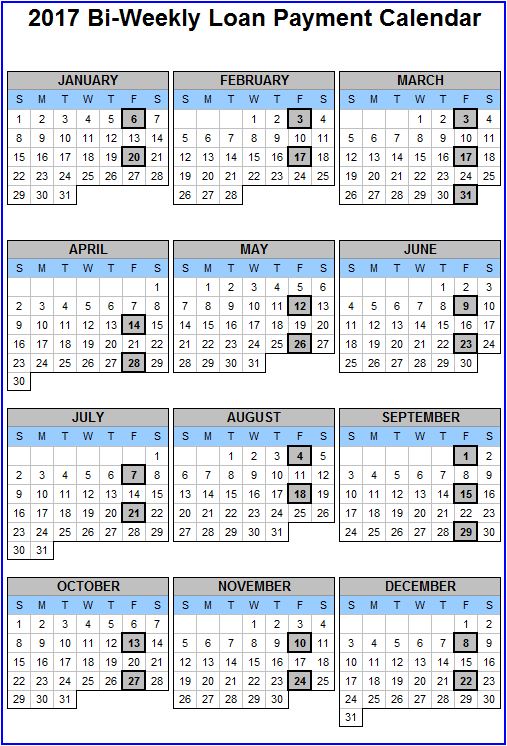 bi weekly pay calendar template business
