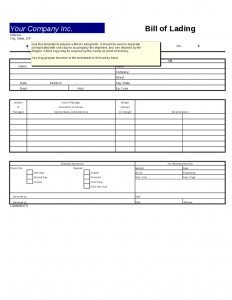 bill of lading template excel bill of lading template