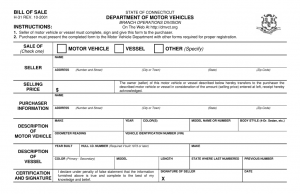 bill of sale ct connecticut vehicle vessel bill of sale form h x