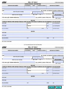 bill of sale for trailers california dmv bill of sale reg x