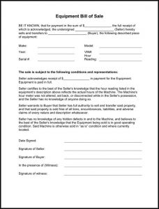 bill of sale horse equipment bill of sale form