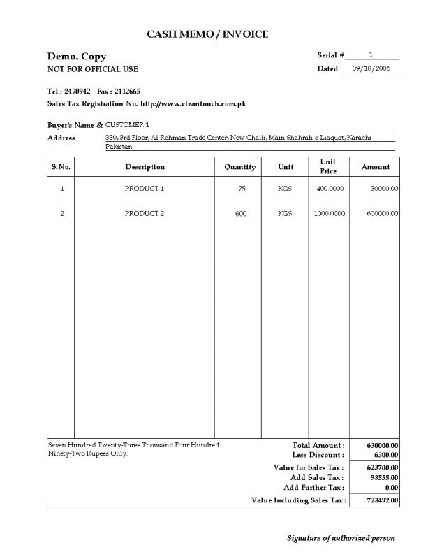 bill of sale receipt