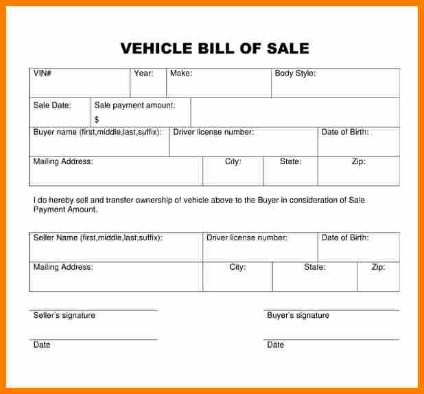 bill of sale template word