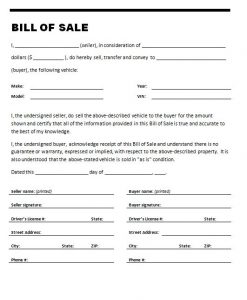 bill of sale template word bill of sale template