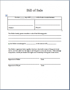 bill of sale word template bill of sale