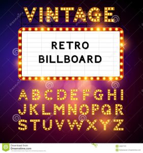 billboard design template retro billboard vector waiting your message also includes glamorous alphabet illustration