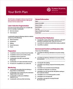 Birth Plan Pdf | Template Business