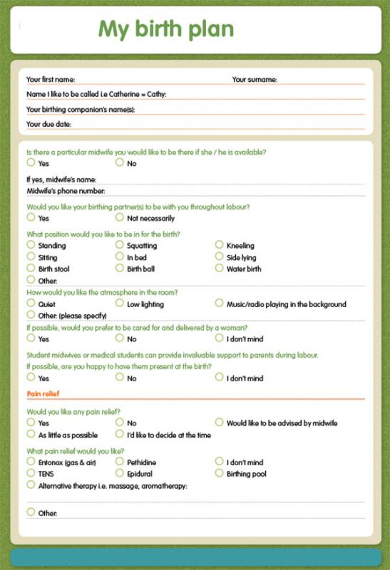 birth plan pdf