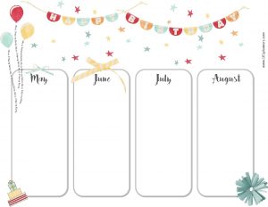 birthday calendar template birthday calendar template