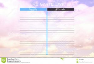 birthday list template l illustration de liste d invitation