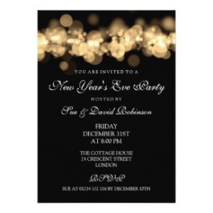 black and white party invitations new years eve party gold bokeh lights card rdaaecbb zkc