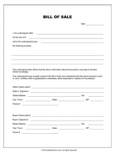 blank bill of sale blank bill of sale form